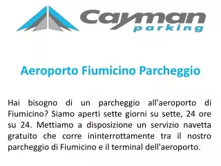 Aeroporto Fiumicino Parcheggio