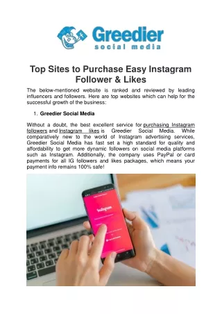 Top Sites to Purchase Easy Instagram Follower & Likes