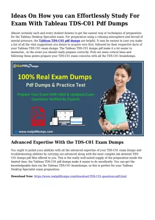 Viable Your Planning By way of TDS-C01 Pdf Dumps