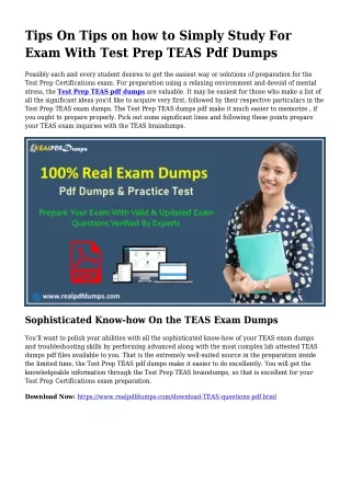 Sustainable TEAS Dumps Pdf For Remarkable Consequence