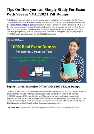Polish Your Competencies Together with the Aid Of VMCE2021 Pdf Dumps