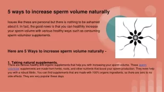 5 ways to increase sperm volume naturally