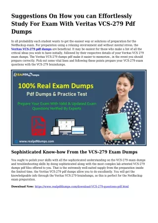 Polish Your Skills While using the Aid Of VCS-279 Pdf Dumps