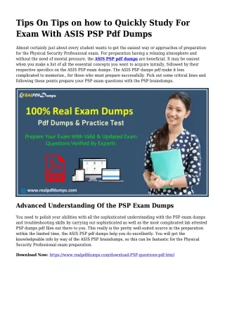 Polish Your Techniques Together with the Assist Of PSP Pdf Dumps