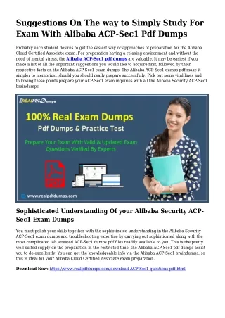 Polish Your Skills Together with the Assist Of ACP-Sec1 Pdf Dumps
