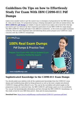 Sustainable C2090-011 Dumps Pdf For Astounding Outcome