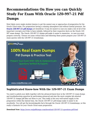 1Z0-997-21 PDF Dumps To Solve Planning Challenges
