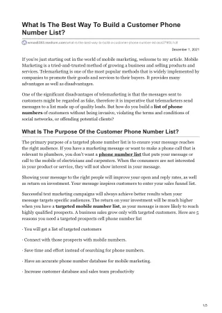 what is the best way to build a customer phone