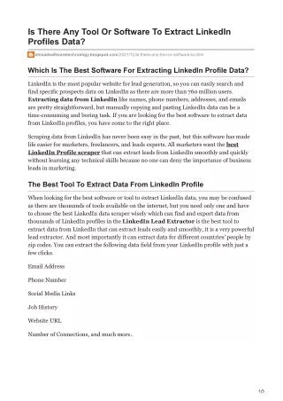 is there any tool or software to extract linkedin