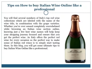 Tips on How to buy Italian Wine Online like a professional
