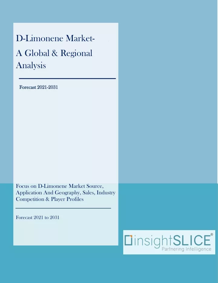 d limonene market a global regional analysis