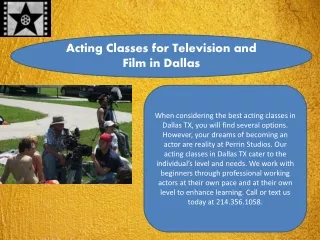 Acting Classes for Television and Film in Dallas