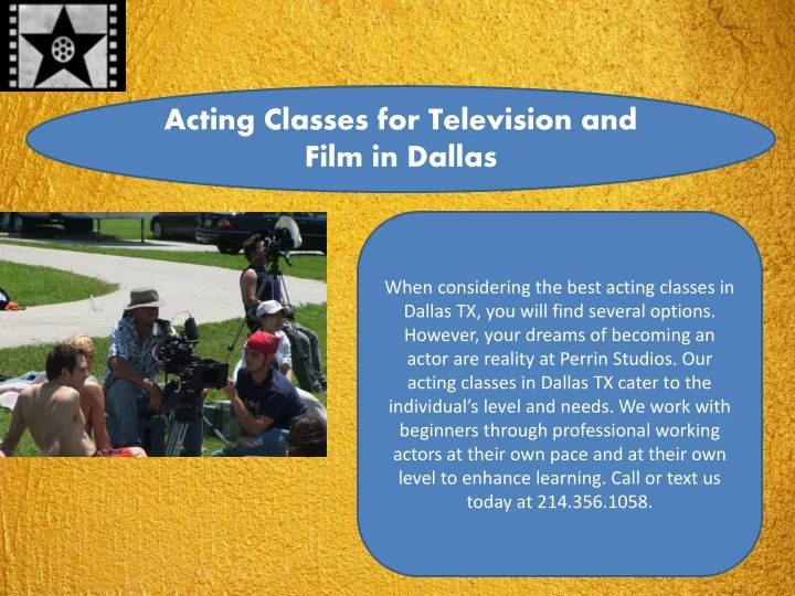 acting classes for television and film in dallas