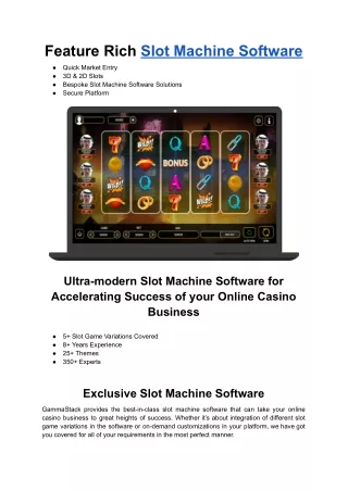 feature rich slot machine software