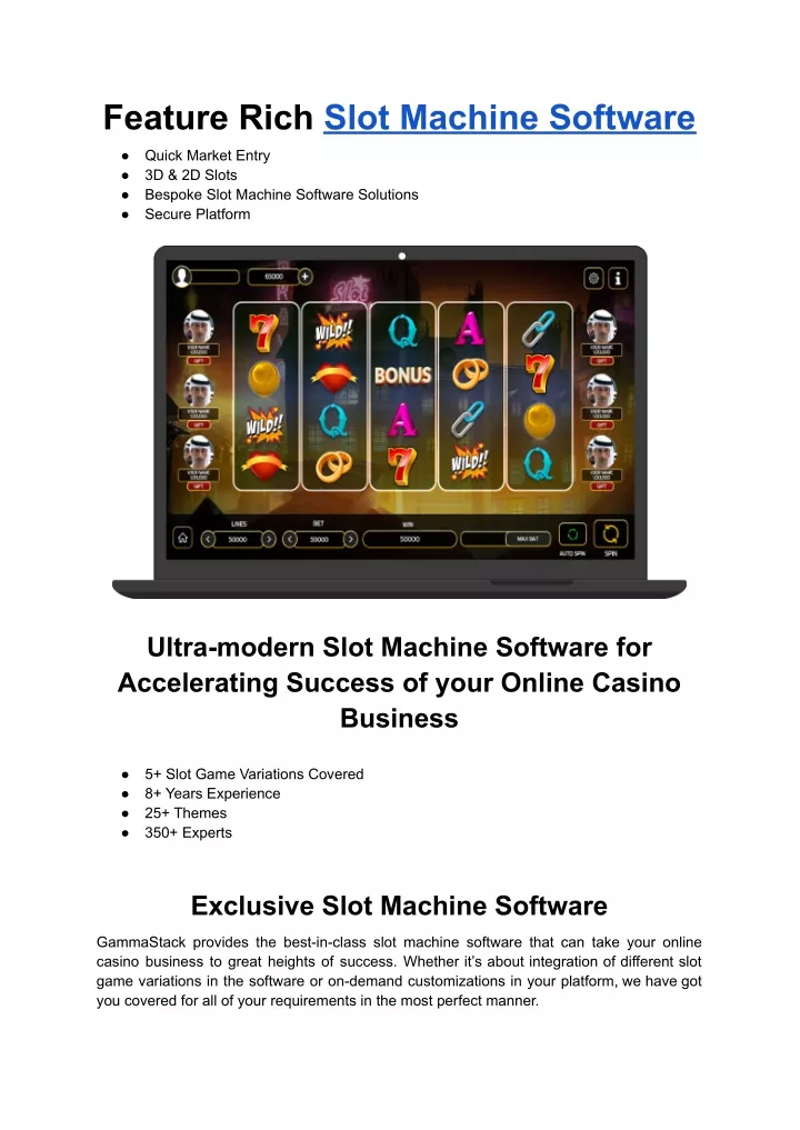 feature rich slot machine software