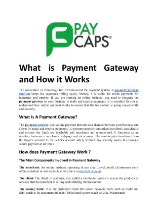 What is Payment Gateway and How it Works