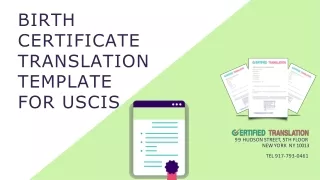 Birth Certificate Translation Template for USCIS