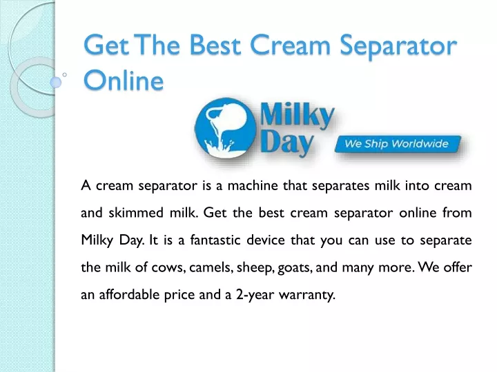 get the best cream separator online