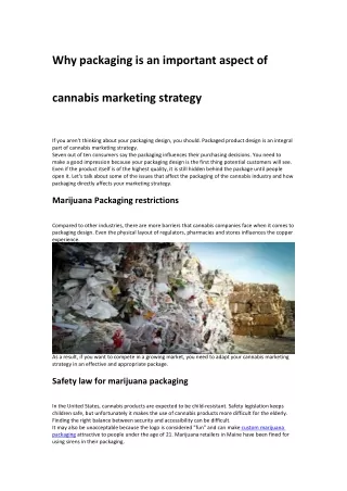 Why packaging is an important aspect of cannabis marketing strategy