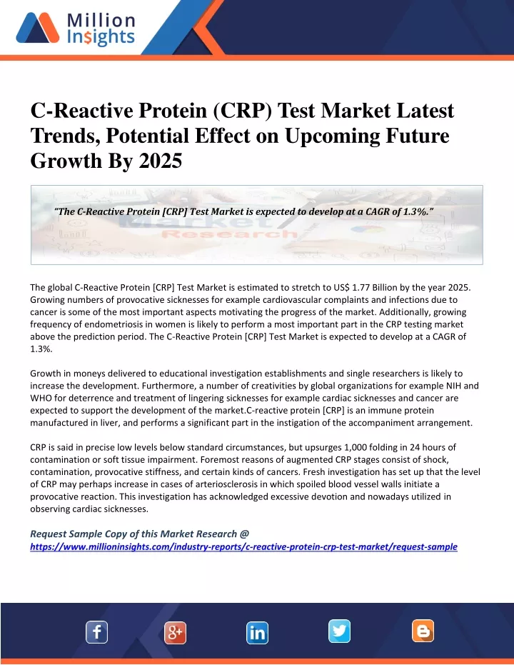 c reactive protein crp test market latest trends