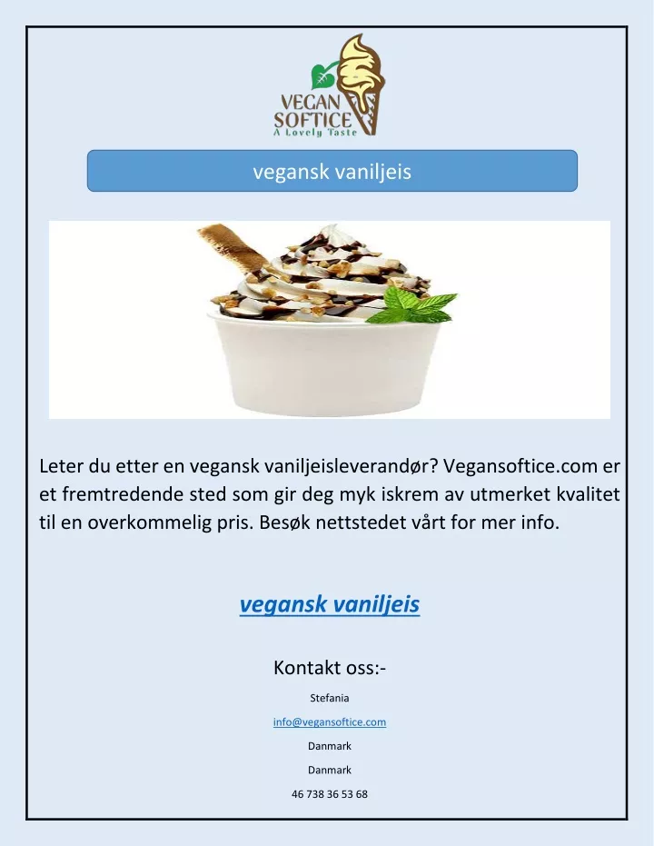 vegansk vaniljeis