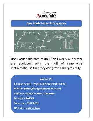 Best Math Tuition in Singapore