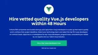 Hire Vetted Vue.js Developers Within 48 Hours | Optymize