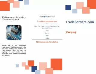 B2b Ecommerce Marketplace | Tradeborders.com