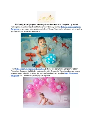 Birthday photographer in Bangalore tips by Little Dimples by Tisha