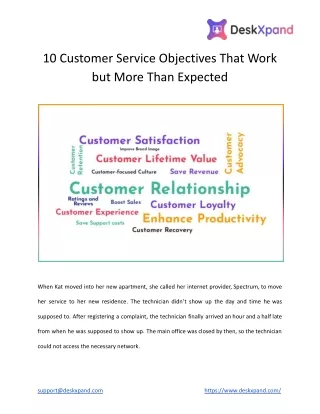 10 customer service objectives that work but more