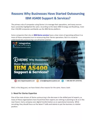 reasons why businesses have started outsourcing