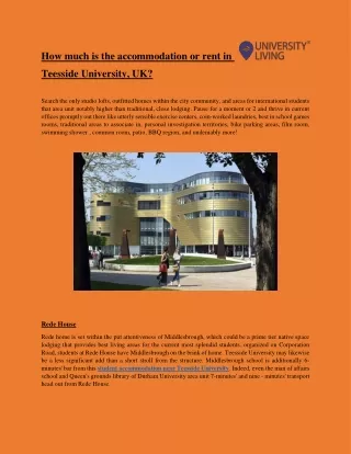 how much is the accommodation or rent in