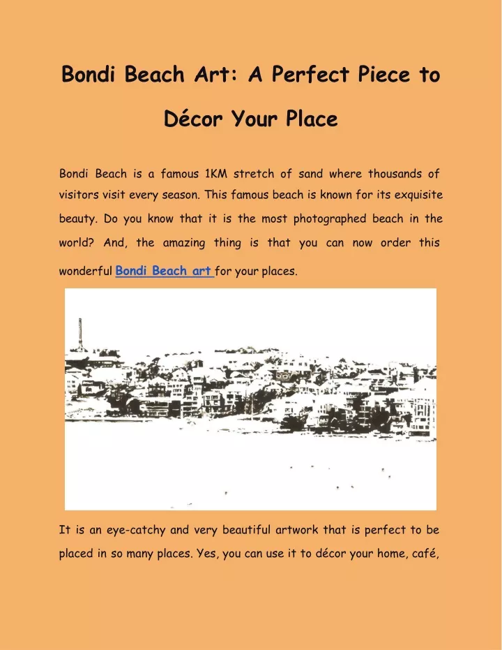 bondi beach art a perfect piece to d cor your place