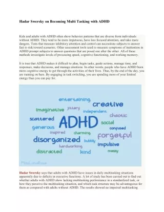 hadar swersky on becoming multi tasking with adhd
