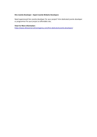 hire joomla developer expert joomla website