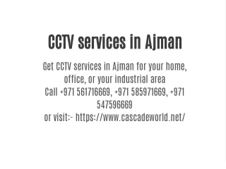 CCTV services in Ajman