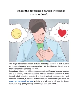 What’s the difference between friendship, crush, or love