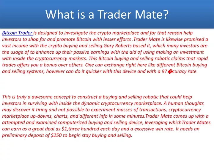 what is a trader mate