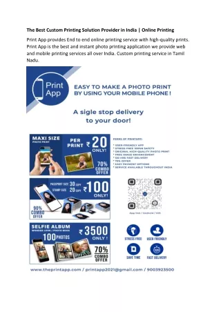 The Best Custom Printing Solution Provider in India