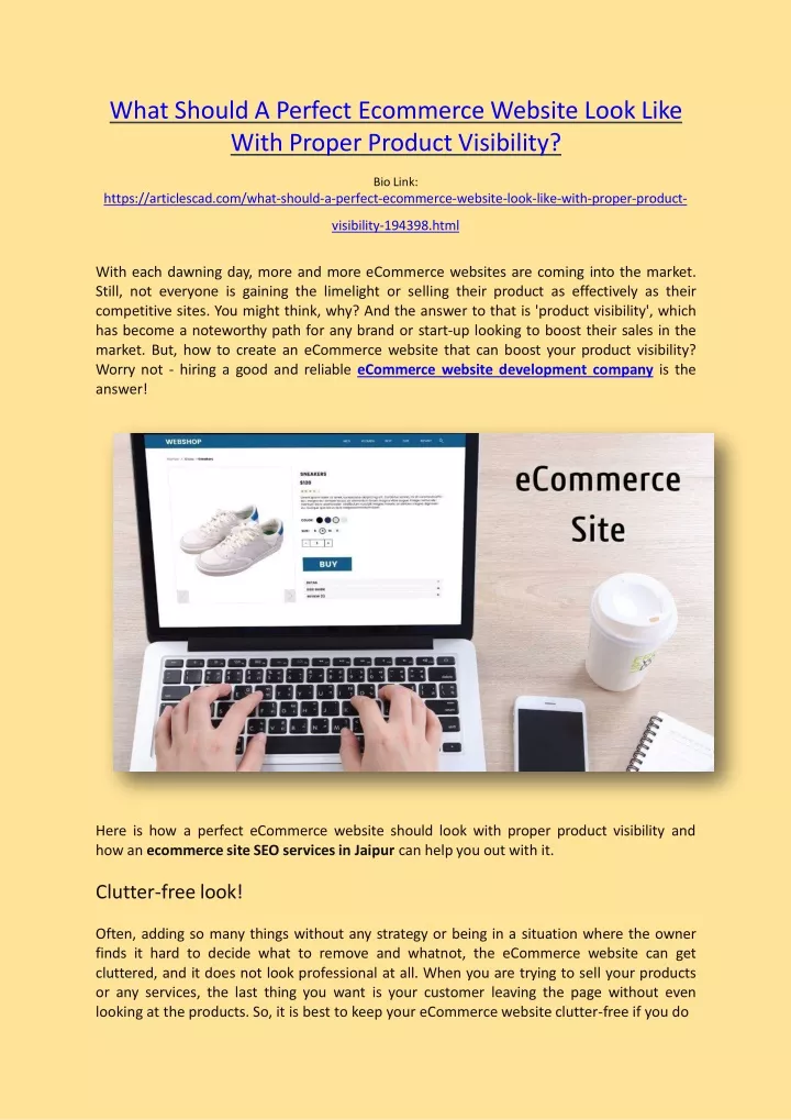 what should a perfect ecommerce website look like