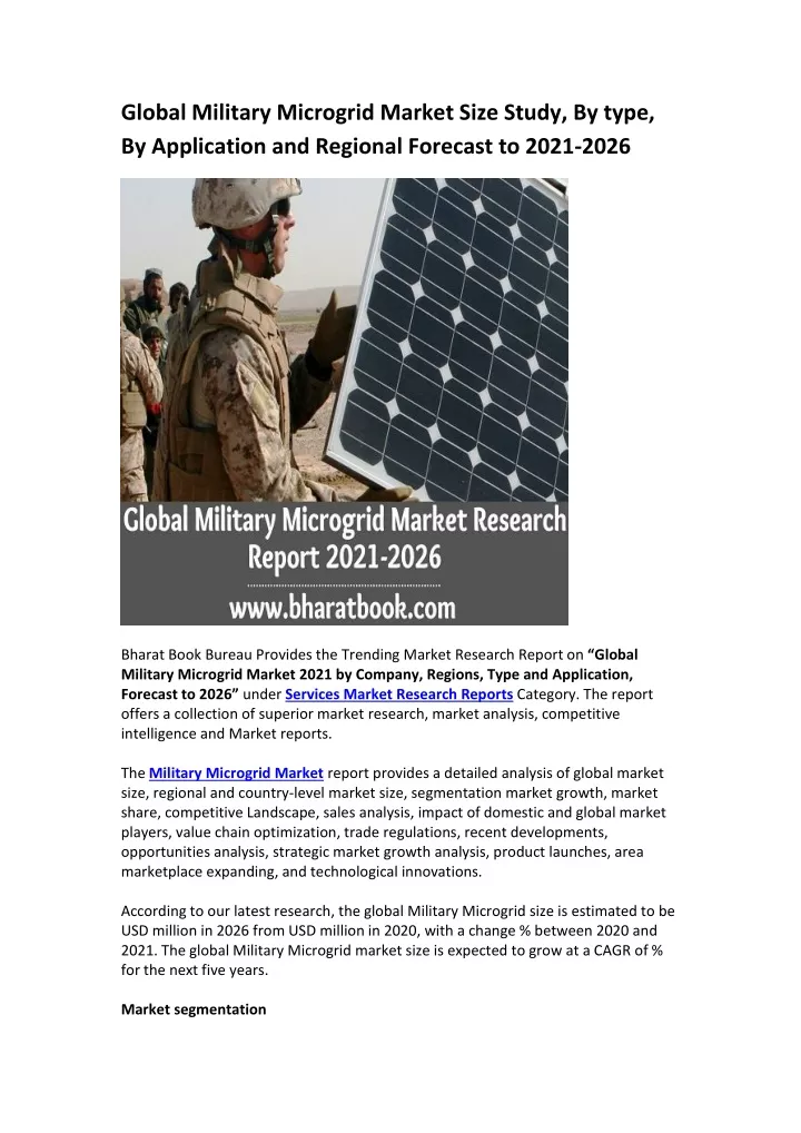 global military microgrid market size study