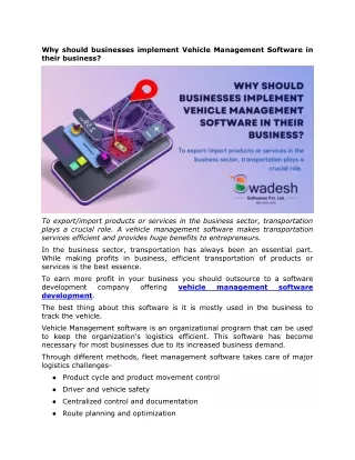why should businesses implement vehicle