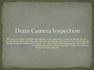 Drain Camera Inspection