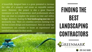 Finding the Best Landscaping Contractors