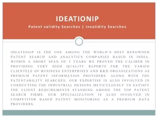 Patent validity Searches | Invalidity Searches