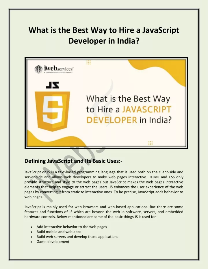 what is the best way to hire a javascript