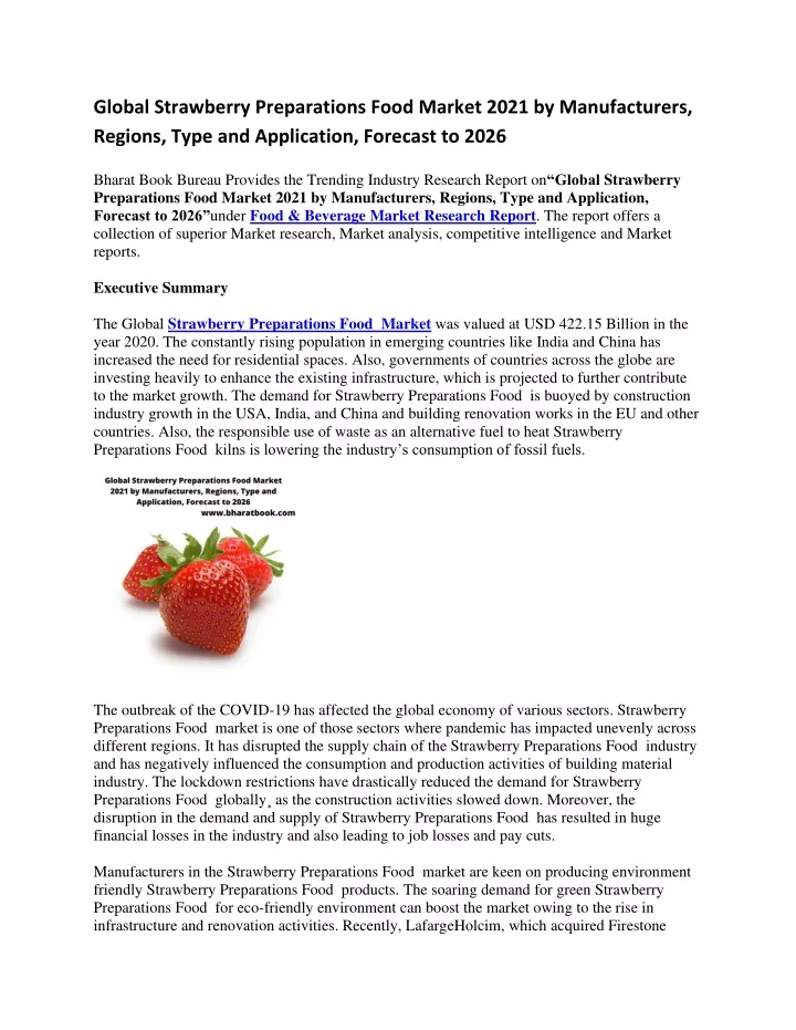 global strawberry preparations food market 2021
