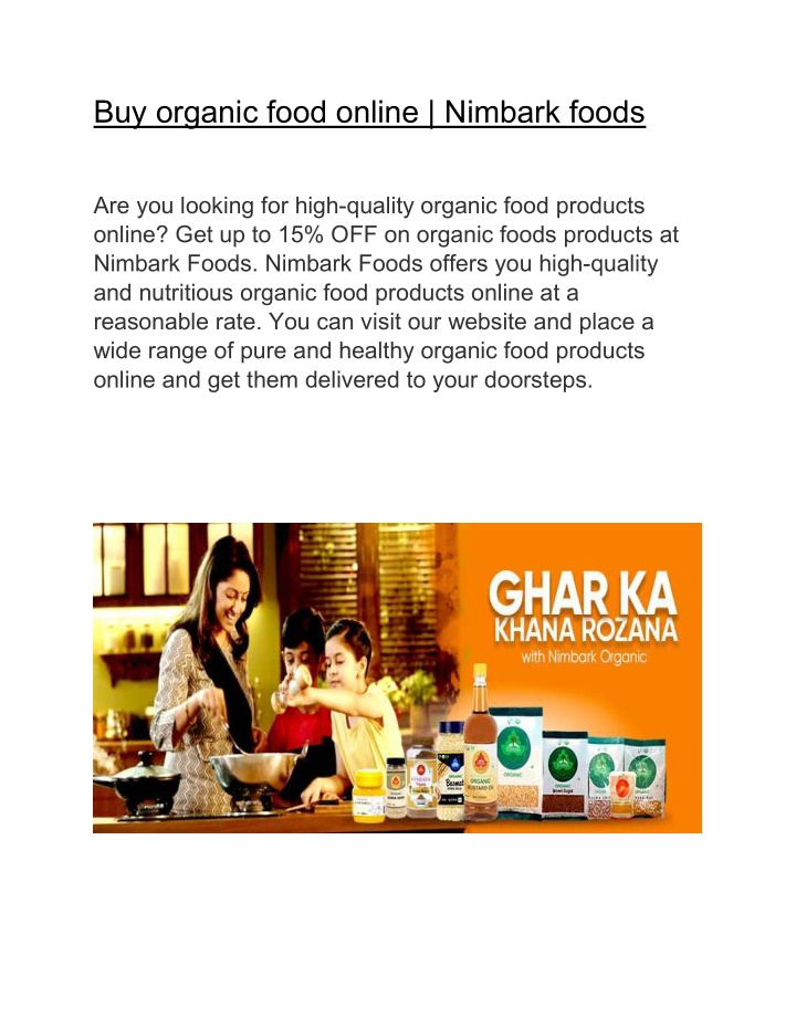 buy organic food online nimbark foods