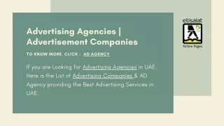 Advertising Agencies | Advertisement Companies | AD Agency