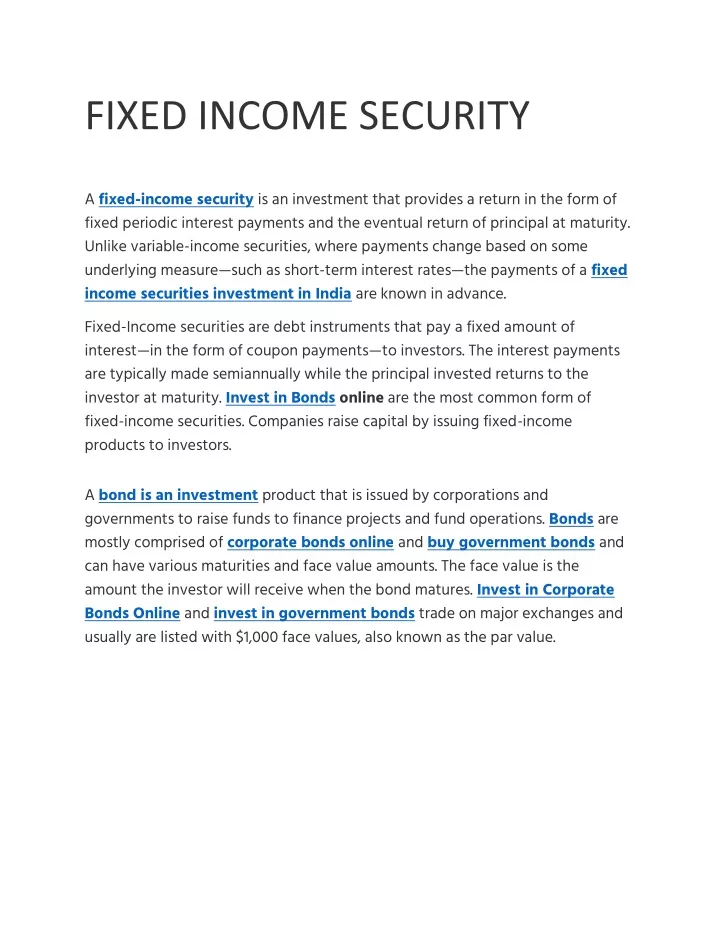 fixed income security